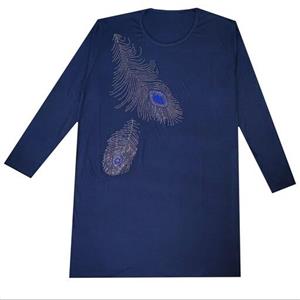 تونیک زنانه سایز بزرگ نگین دار پرطاووسی کد 036