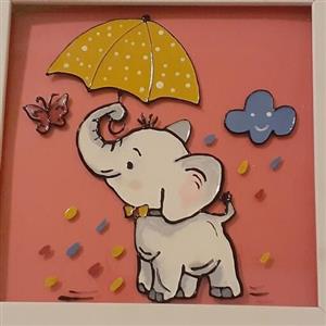 تابلو ویترای طرح فیل
