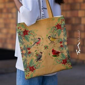 ساک  طرح پرندگان -جنس مخمل پورش-قابل شستشو- بدون زیپ و آستری