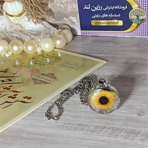گردنبند استیل رزینی چشم یار و ماه  شبتاب