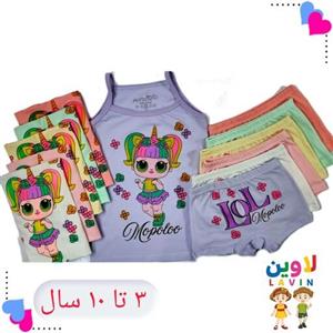 تاپ شورت دخترانه طرح فانتزی 3 تا 10 سال جنس نخ پنبه در 6 رنگ