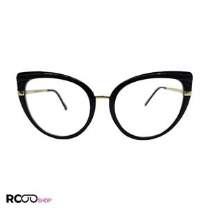 فریم عینک طبی گربه ای با دسته فنری و رنگ مشکی و طلایی FENDI مدل F11A