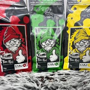 قهوه دان تام کینز-TamKins کولی در 3لاین - سبز-زرد-قرمز - پک 1 کیلویی