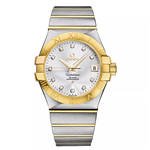 ساعت مچی زنانه امگا کانسلیشن صفحه سفید اندکس نگین Omega Constellation White Screen Jewel Index