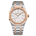 ساعت مچی مردانه اودمار پیگه دو رنگ رزگلد صفحه سفید Audemars Piguet Royal Oak Silver Rose Gold White Screen