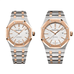 ساعت مچی اودمار پیگه دو رنگ سیلور رزگلد صفحه سفید (ست و تک) Audemars Piguet Royal Oak Set Silver Rose Gold White Screen