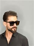 عینک آفتابی مردانه اورجینال قهوه ای برند ysl مستطیلی uv400