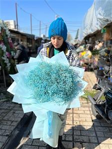 دسته گل بزرگ ژیپسوفیلا آبی 