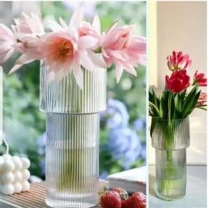 گلدان استوانه ای تیام سبک و با کیفیت و زیبا .جنس شیشه ای
