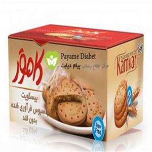 بیسکویت رژیمی با سبوس فرآوری شده بدون قند کامور - 200 گرم بسته 4 عددی