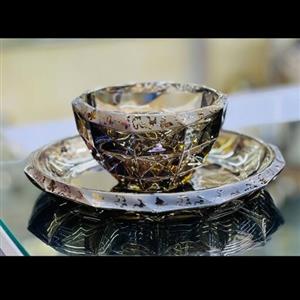 پیاله و پیش دستی آکوامارین ارغوانی سندبلاست ضمانت رنگ ارسال پسکرایه تهران و کرج اسنپ شهرستان باربری