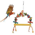 Bluelans Pet Bird Parrot Parakeet Budgie Cockatiel Wooden Cage Hammock Swing Hanging Toy