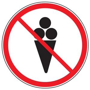 استیکر هشدار با بستنی وارد نشوید No Ice Cream Sticker