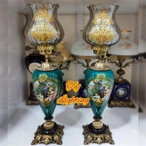 چراغ رومیزیمدل ایتالیایی طرح لیلی و مجنون