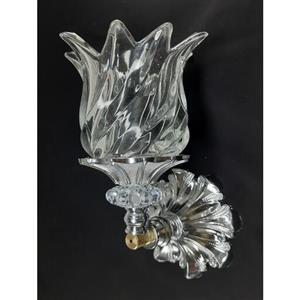 لوستر چراغ خواب دیواری  طرح طاووس  کرومشیشه پیچ شفاف