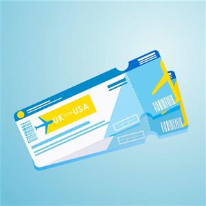وکتور لایه باز بلیت هواپیما با فرمت EPS