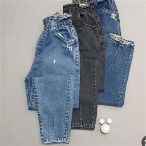 شلوار مام استایل آبی و دودی