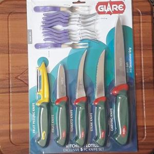 سرویس چاقو ی آشپزخانه،500gوزن،هندی،تیغه  استیل