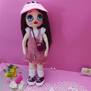 عروسک دستبافت کاموایی  مفتولگذاری  شده  قابلیت فرم دهی  قد بین 45 تا 50  سانت