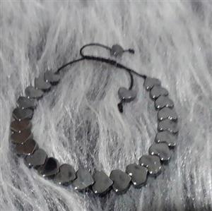 دستبند حدید قلبی دودی رنگ