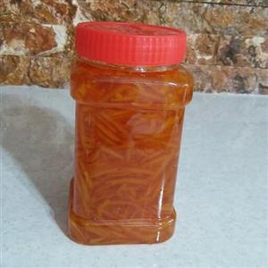 مربای خلال نارنج خونگی تهیه شده از خلال پوست نارنج بسیار خوشرنگ وخوش طعم وعالی