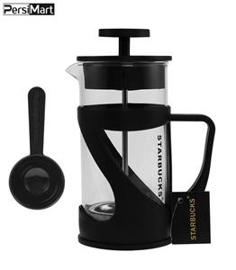 فرنچ پرس استارباکس 350 میلی لیتر، شیشه پیرکس مقاوم در  برابر  آب جوش . قابل استفاده برای انواع دمنوش و قهوه فرانسه
