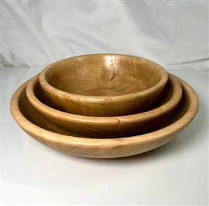کاسه مدل چوبی مجموعه 3 عددی