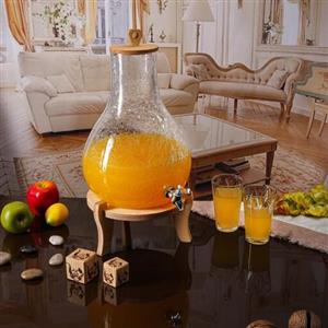 کلمن شیشه ای مدل آب گز با درب و پایه چوبی از برند معتبر پاشاسازه