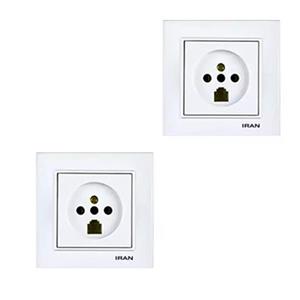 پریز تلفن ایران الکتریک مدل برلیان بسته دو عددی