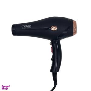 سشوار خانگی 2500 وات کرونر مدل CR-6677، موتور AC، وزن 540 گرم، دارای سری متمرکز‌کننده باریک، متمرکز‌کننده پهن با ویژگی صاف‌کنندگی، حجم‌دهندگی، با قابلیت فناوری تولید یون