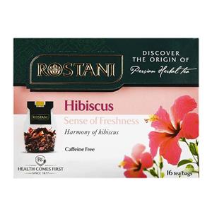 Rostani دمنوش گیاهی رستنی چای ترش مدل Hibiscus Tea Herbal Bag Pack Of 16 