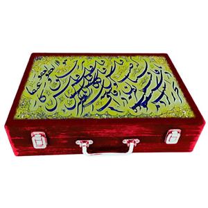 جعبه هدیه چوبی مدل چمدان طرح نستعلیق کد WSL616