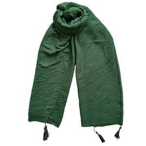 شال زنانه مدل نخی ساده پلیسه منگوله دار کد 130