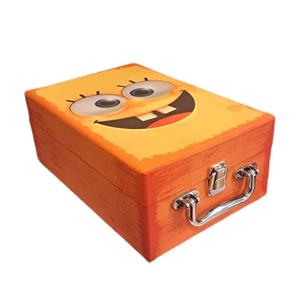 جعبه هدیه چوبی مدل چمدان طرح باب اسفنجی کد WSV008