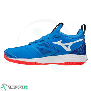 کفش والیبال میزانو طرح اصلی Mizuno Wave Momentum 2 French Blue White Red