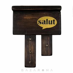 جاکلیدی چوبی دستساز روستیک مدل Salut