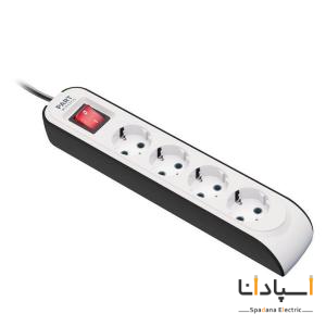 چهار خانه ارت دار با کلید و کابل 5 متری پارت الکتریک کد 8759