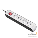 چهار خانه ارت دار با کلید و کابل 1/8 متری پارت مدل 8757