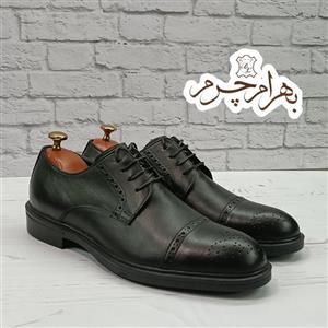 کفش مردانه تمام چرم طبیعی گاوی دستدوز(مدل کارلو )