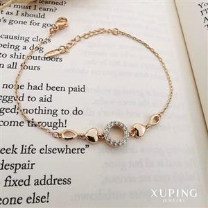 دستبند ظریف قلبی ژوپینگ نگین دار