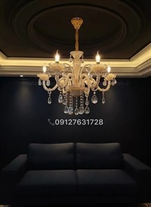 لوستر 6 شاخه مدل چشمی رنگ آنتیک نسکافه ای