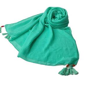 شال تابستانه نخ پلیسه ریز مربعی وارداتی اورجینال و منگوله دار و قواره بزرگ