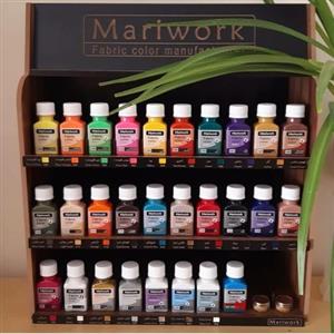 رنگ پارچه Mariworkحجم 60 میلثبات صددرصدی بر روی انواع پارچهخلوص رنگ و شید رنگ بالا