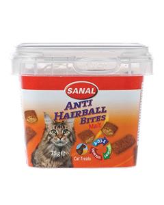 خوراکی کاسه ای سانال گربه مدل مالت آنتی هیربال حاوی ویتامین 75 گرمی 