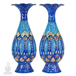 گلدان صراحی میناکاری نیل ارتفاع 20 سانتی متر 1 