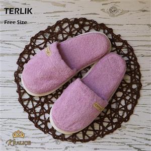 دمپایی حوله ای طرح کرالیچ رنگ یاسی