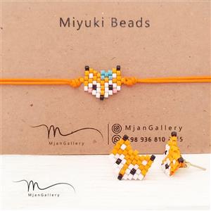  دستبند و گوشواره روباه مینی ( منجوق میوکی ) کد M0024