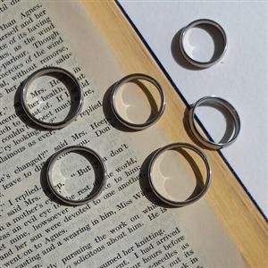 انگشتر رینگ استیل نقره ای رنگ ثابت در سایز های 6 تا 11