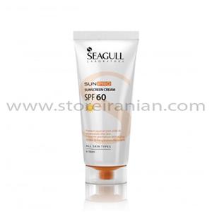 کرم ضد افتاب بی رنگ SPF60 مناسب انواع پوست سی گل 50 میل Seagull SunscreenCream SPS60 