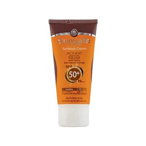 کرم ضد آفتاب رنگی فاقد چربی SPF50 مناسب پوست چرب و مختلط و آکنه دار سان سیف 50 میل-بژ طبیعی